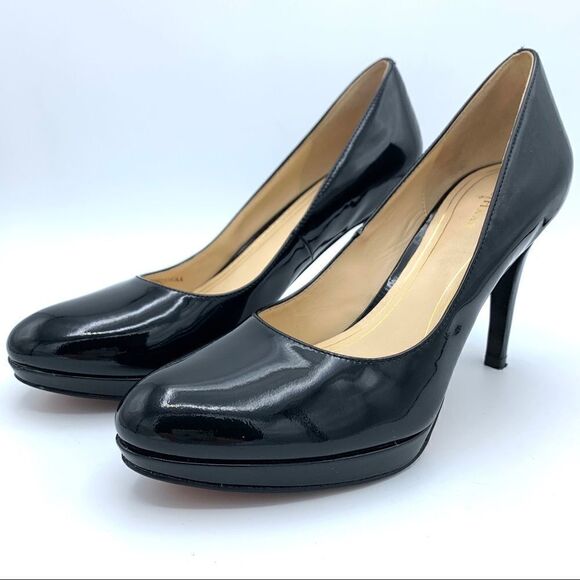 Cole Haan Nike Air Chelsea Black Patent Platform Pump Heels 8.5 NARROW - Picture 10 of 10